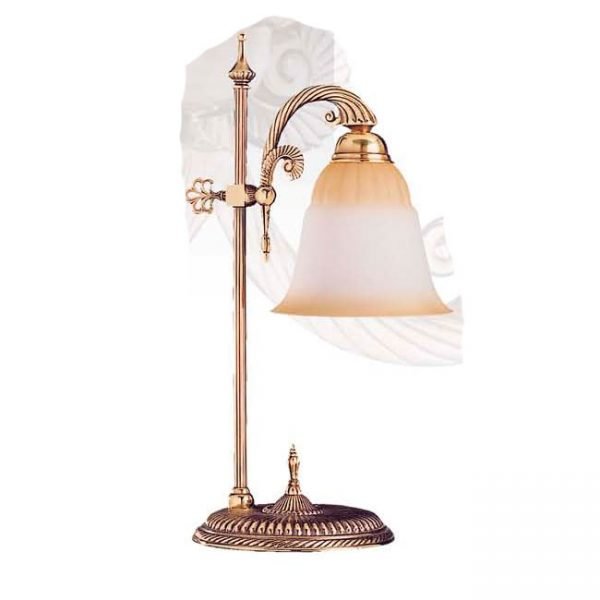 The Riperlamp Esparta Table Light features a traditional design with floral inspired lampholder and bronze metal base.