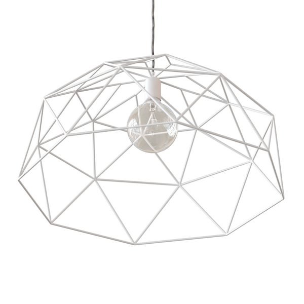 Detail view of the Cleoni Batista 1000 Pendant design. Features a half spherical, wire-frame style design.