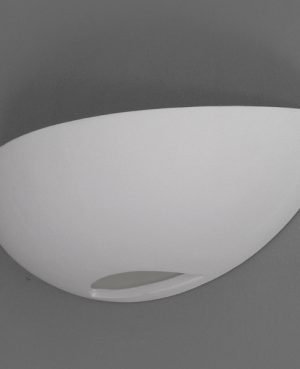 The Cleoni Liza Wall Light features a half spherical design with a small cut out at the bottom to allow bidirectional lighting, made with white ceramic.