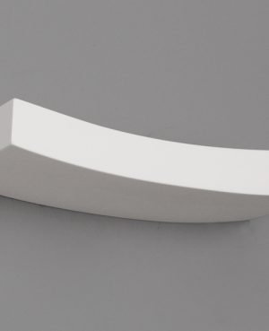 The Cleoni Torino Wall Light is a ceramic made light with a curved rectangular design in a matt white finish. Shows the light in an 'off' position.