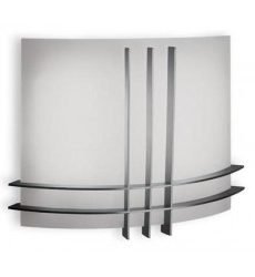 Vibia Cross Wall Light features chrome finished metal intersecting in a cross design across an optical glass diffuser.