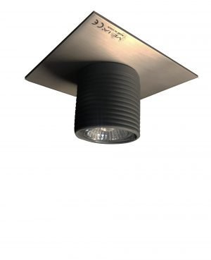 The Vibia Sixties Mini recessed ceiling light is made in metal with a matt nickel and black porcelain finish. It requires a GU5.3 12V max. 50W light source.